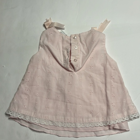 Little Bitty pink eyelet with roses, ribbon, sleeves sundress 3-6 month hairloom - Picture 5 of 5